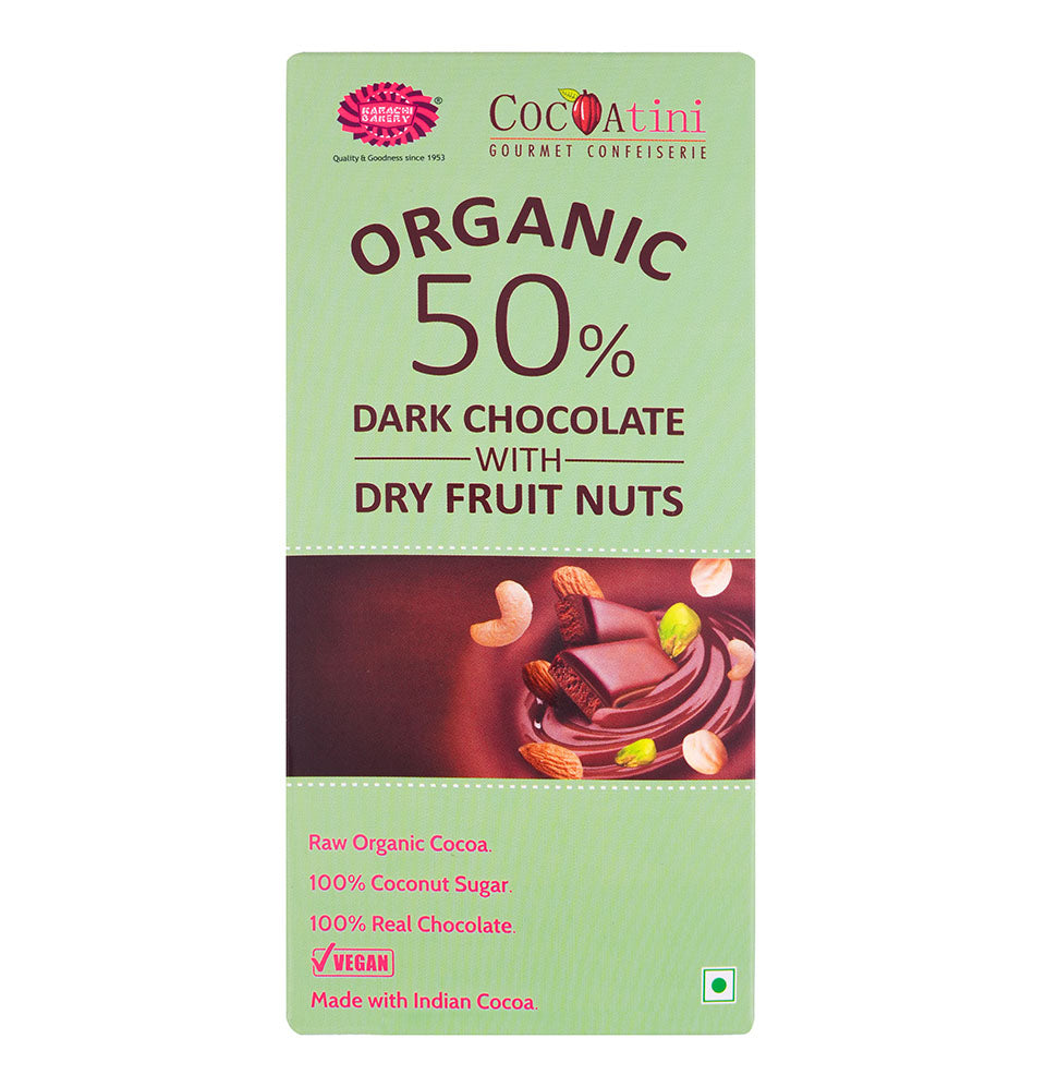 Organic Dark Chocolate Bar with Dry Fruit Nuts