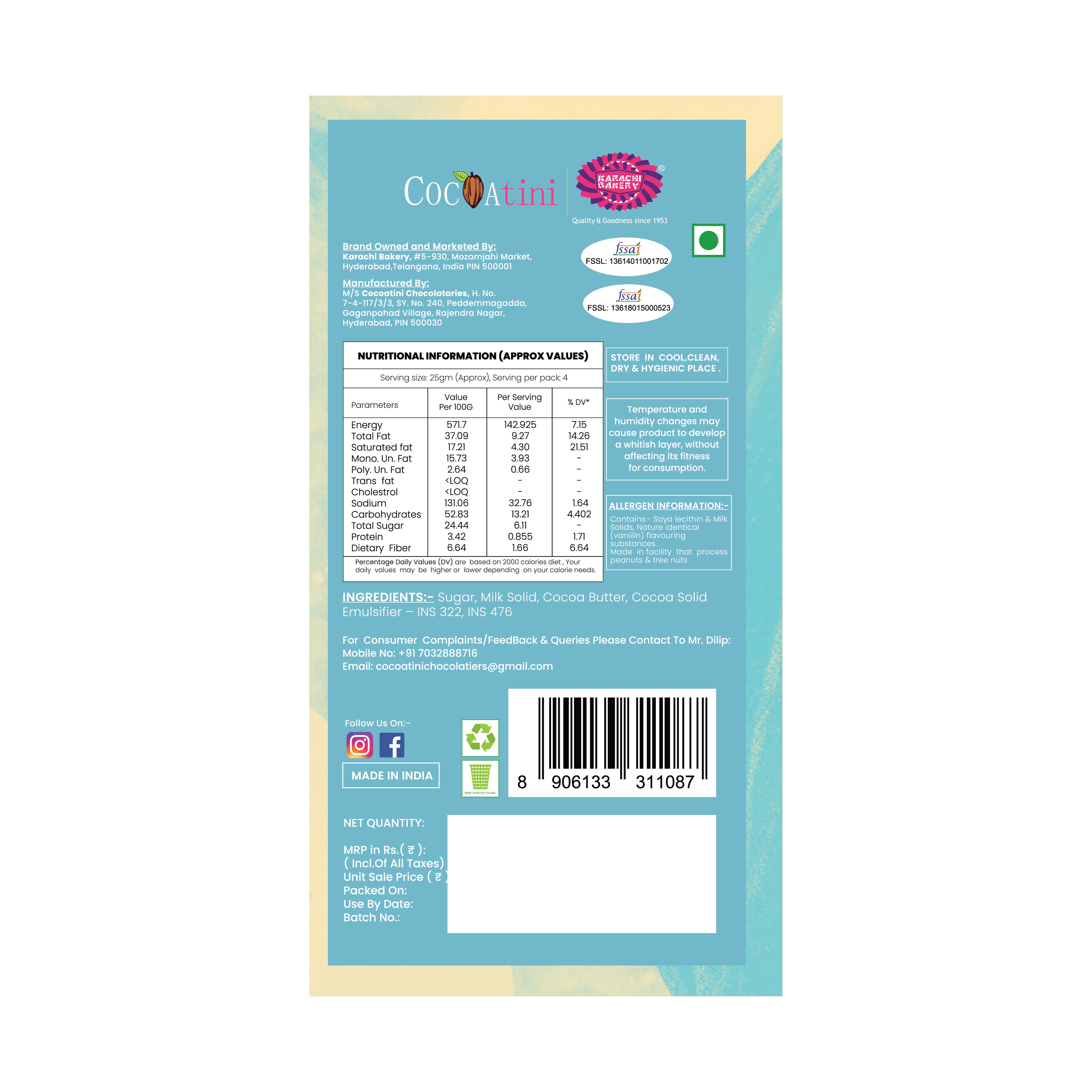 38% Milk Chocolate Bar (100g)