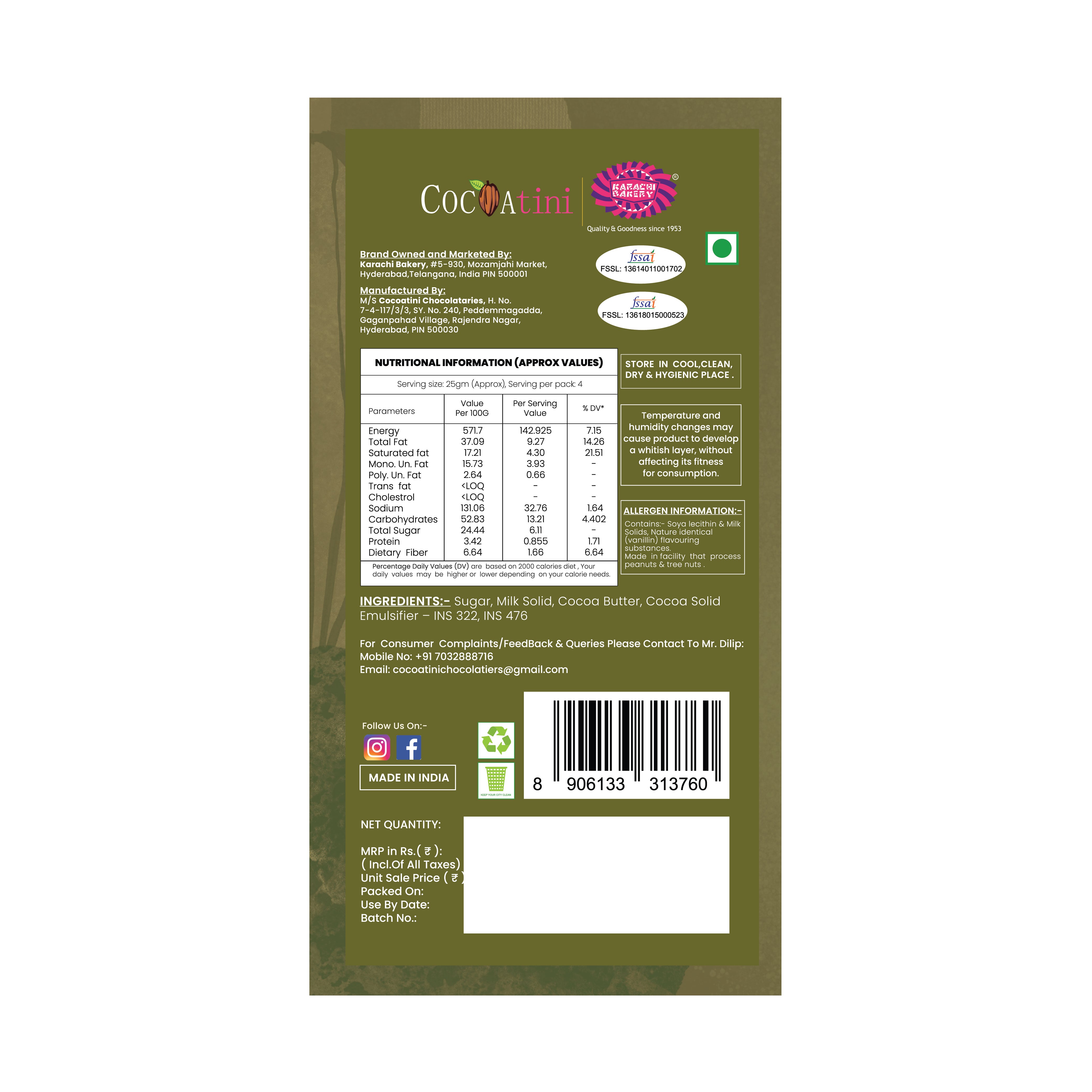 49% Milk Chocolate Bar (100g)