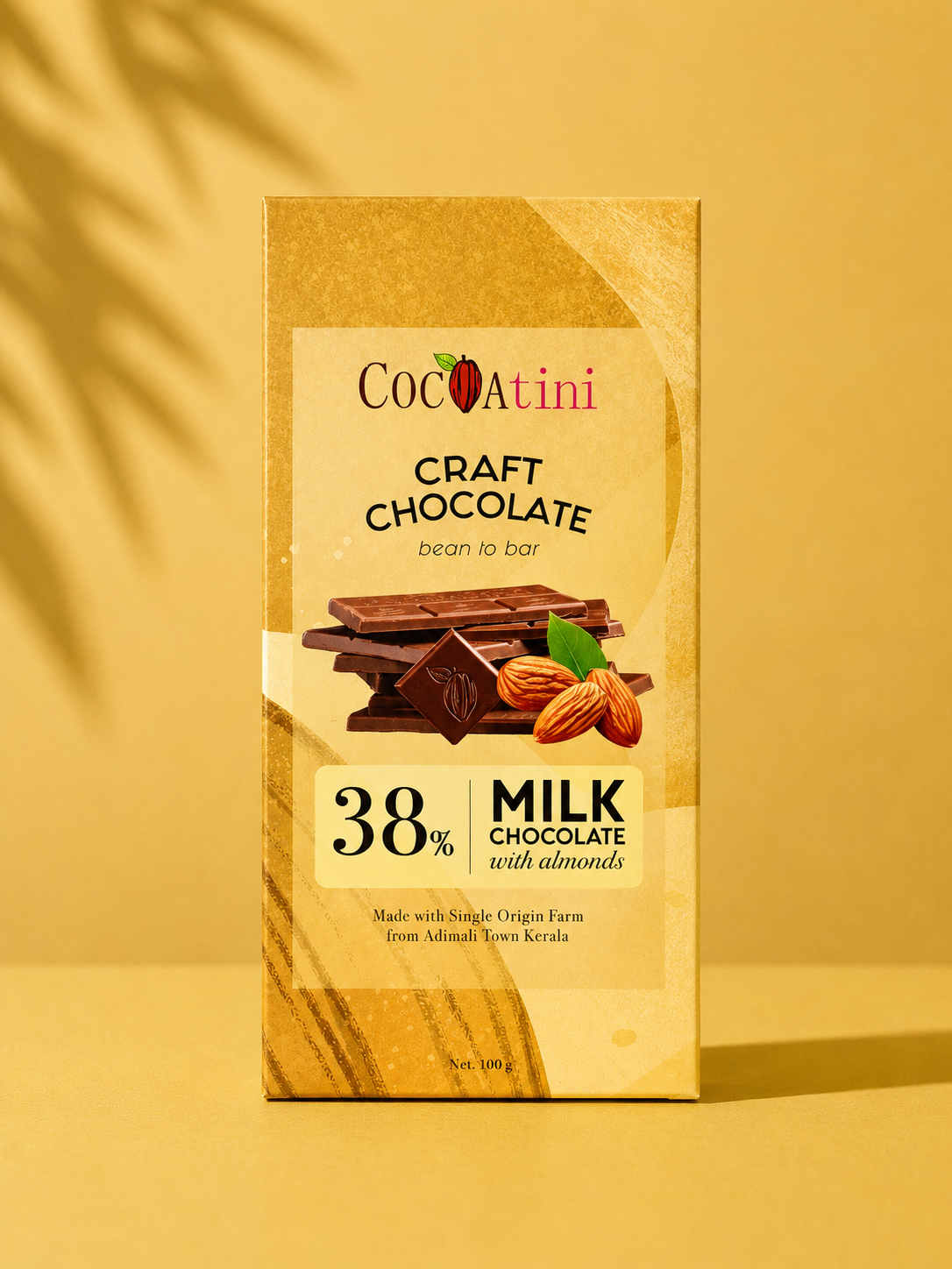38% Milk Chocolate Bar with Almonds (100g)