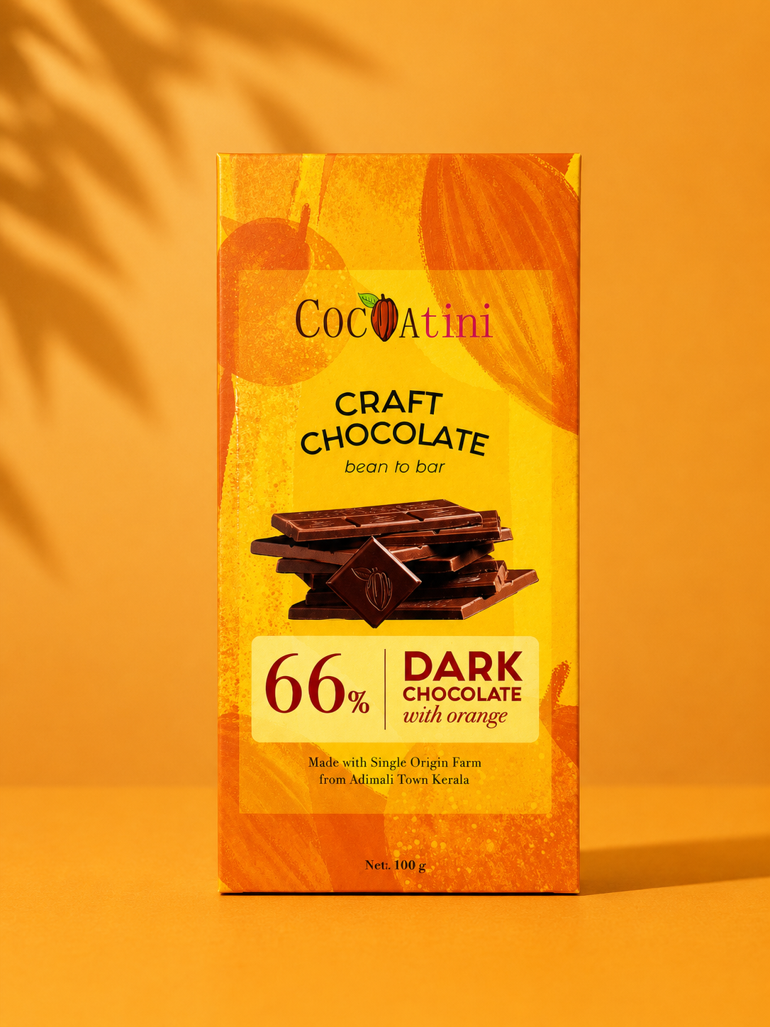 66% Dark Chocolate Bar with Orange (100g)