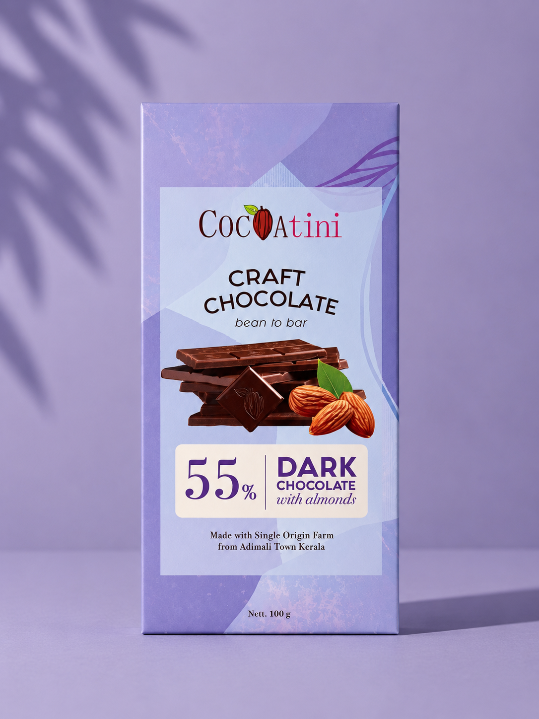55% Dark Chocolate Bar with Almonds [100grms]