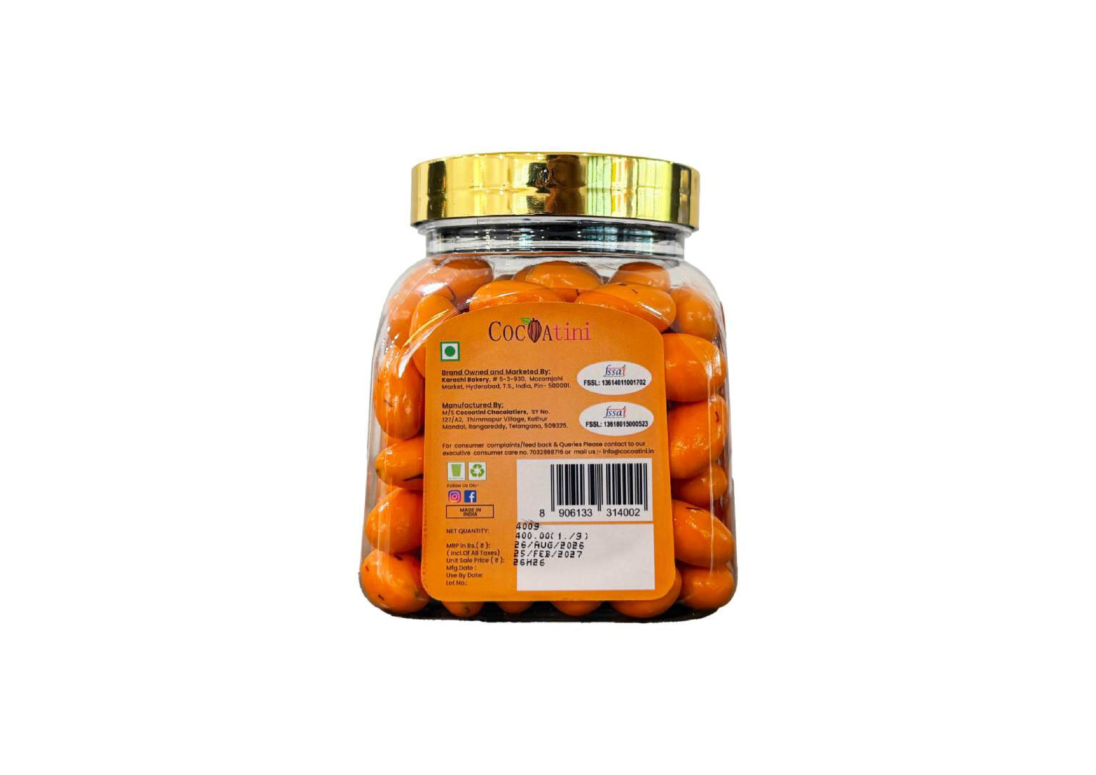 Kesar Almond Dragee - Chocolate Covered