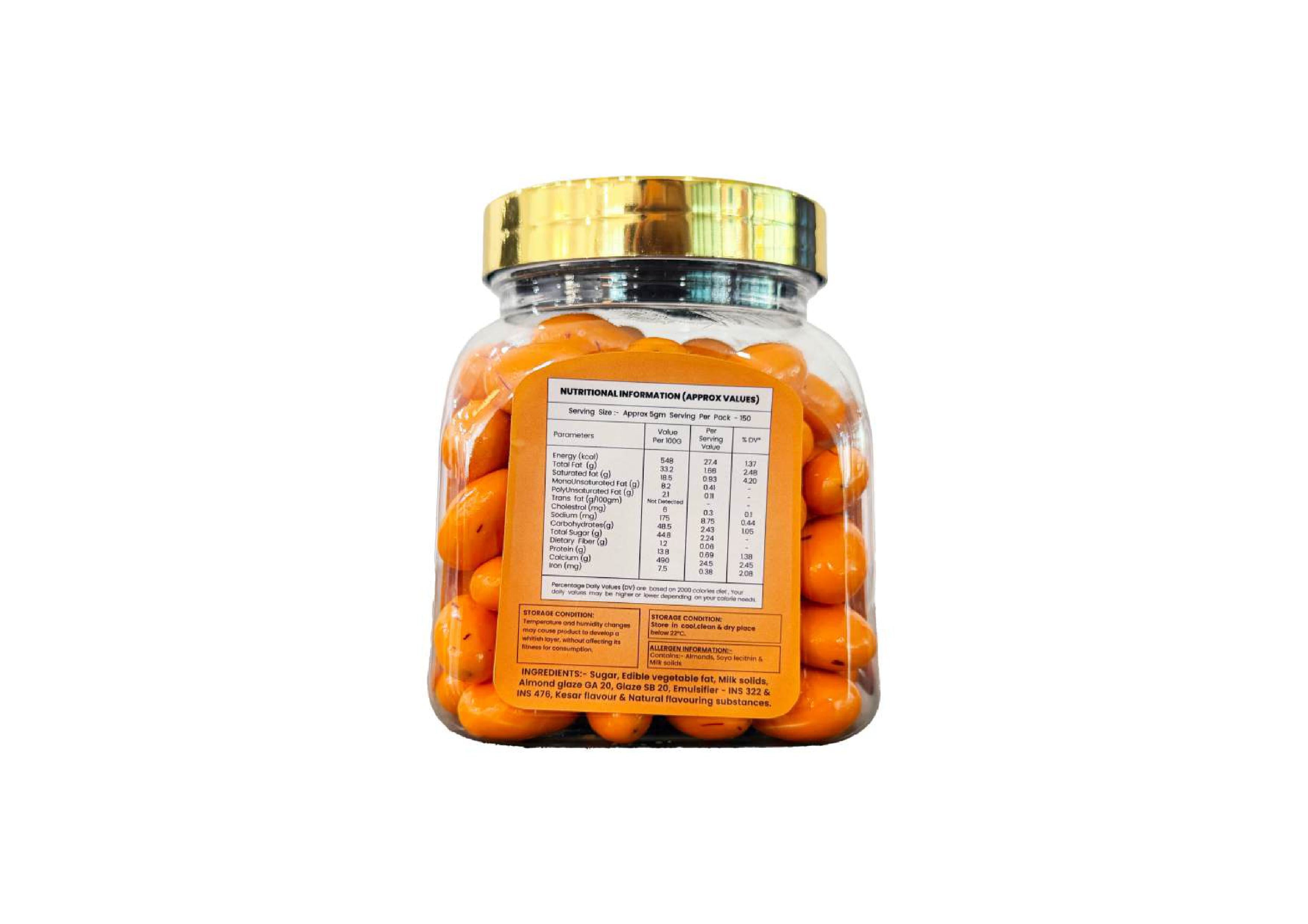Kesar Almond Dragee - Chocolate Covered